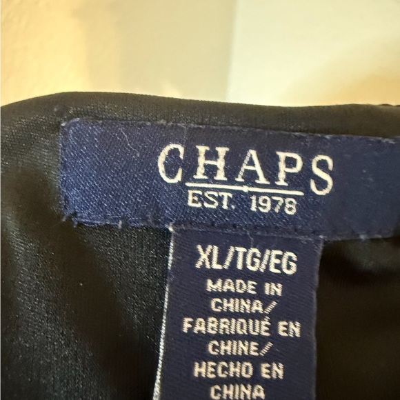 💕 Chaps Black Faux-Wrap Dress – Flattering & Chic! Size XL - Picture 4 of 5